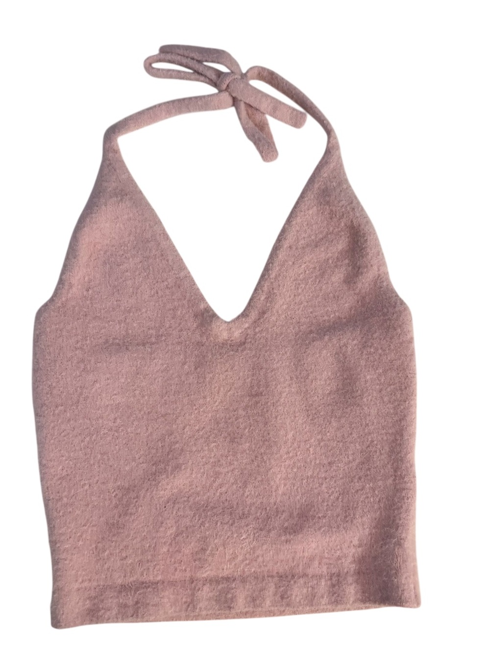 Gymshark x Whitney Simmons Medium Pink Eyelash Fuzzy Halter Top Lounge Casual